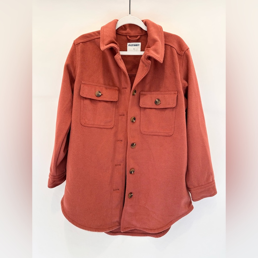 Old Navy Terracotta Wool Blend Shirt Jacket